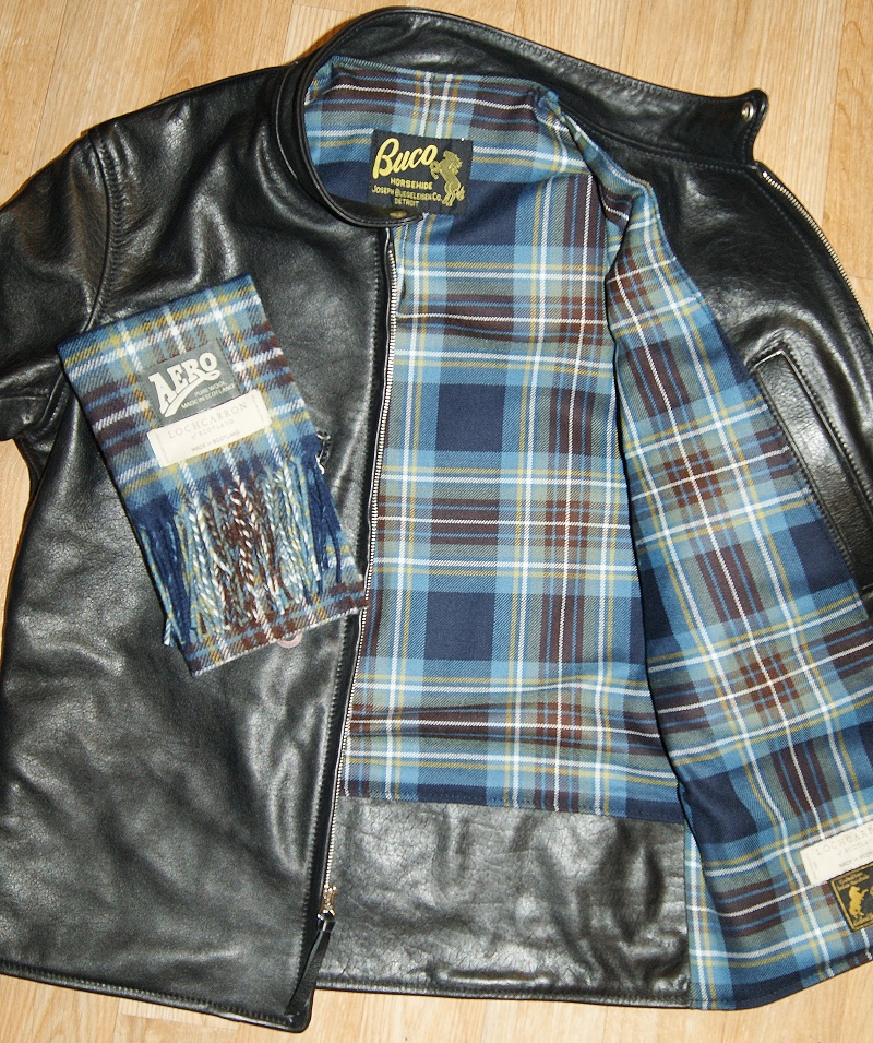 Aero Board Racer Black Vicenza Horsehide Holyrood Modern tartan lining with scarf.jpg