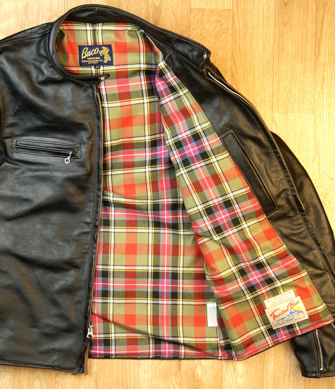 Aero Board Racer Blackened Brown Vicenza Horsehide KHZ Bruce of Kinnaird Ancient tartan lining.jpg