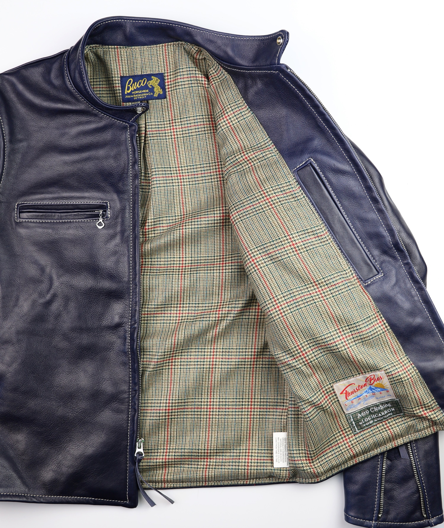 Aero Board Racer Blue Vicenza Horsehide DV2 Minto Check Tweed lining.jpg