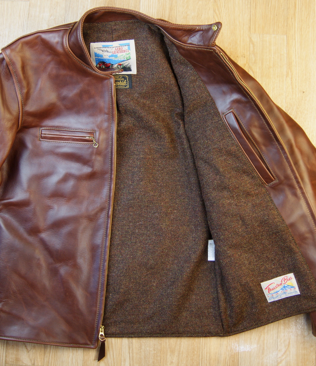 Aero Board Racer Brown CXL Steerhide HB2 Brown Herringbone Tweed lining.jpg