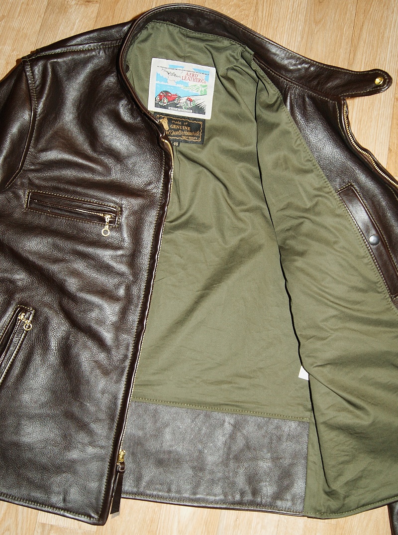 Aero Board Racer Dark Seal Vicenza Horsehide 46 olive cotton sateen lining.jpg