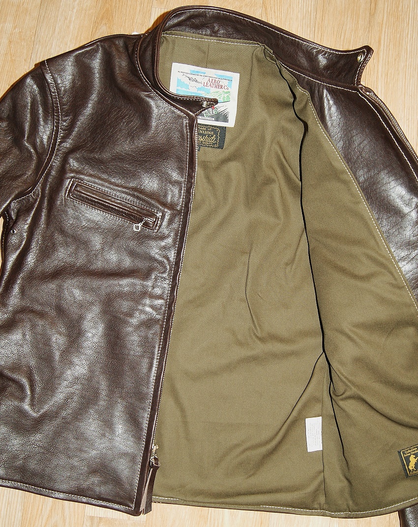 Aero Board Racer Dark Seal Vicenza Horsehide olive cotton drill lining.jpg