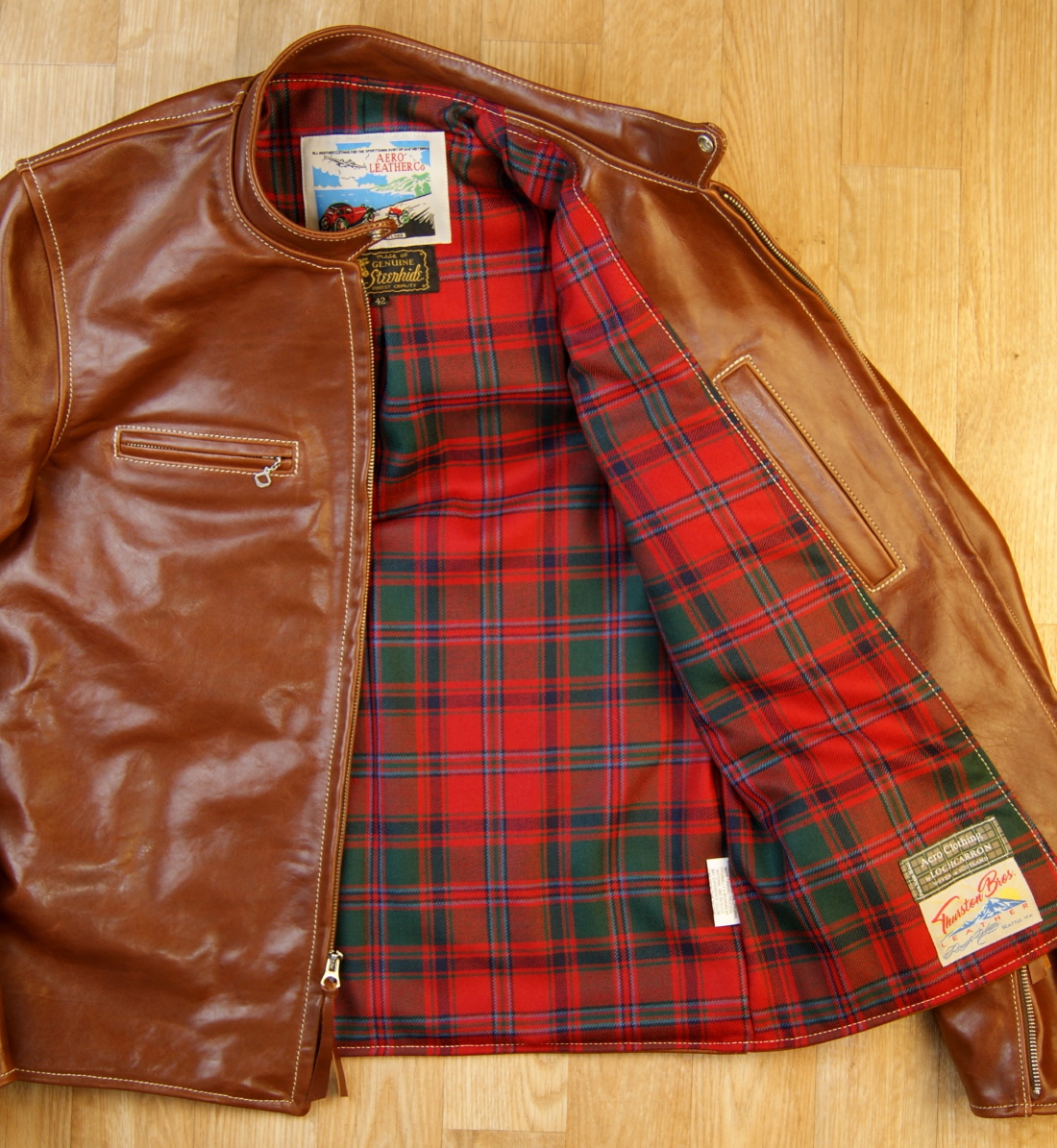 Aero Board Racer Russet Badalassi Cowhide Stewart of Appin Modern tartan lining.jpg