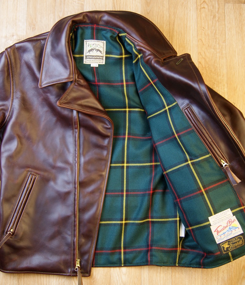 Aero Bootlegger Brown CXL Steerhide Marr Green Modern tartan lining.jpg