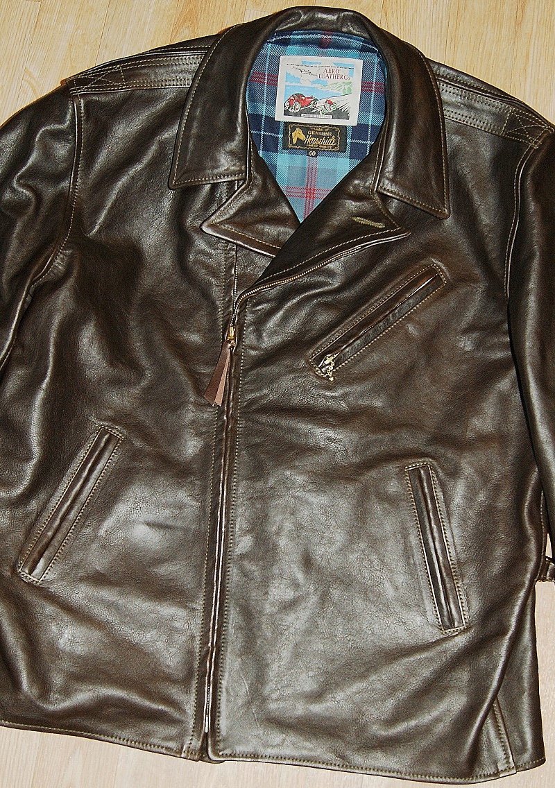 Aero Bootlegger Dark Seal Vicenza Horsehide size 50 front.jpg