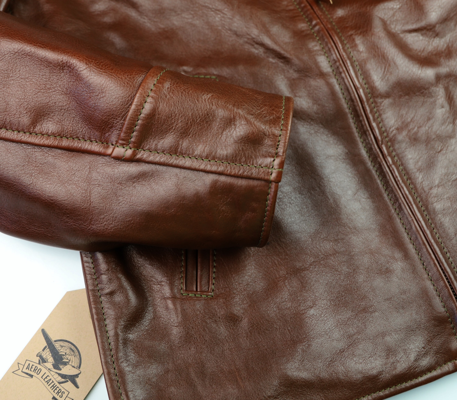 Aero Bootlegger Russet Vicenza Horsehide straight cuff.jpg