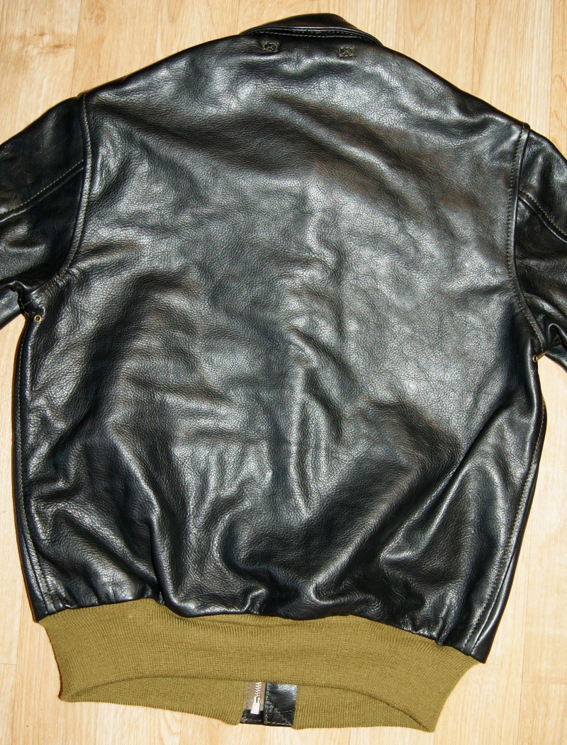 Aero Bronco A-2 Black Vicenza Horsehide FD2 size 40 back.jpg