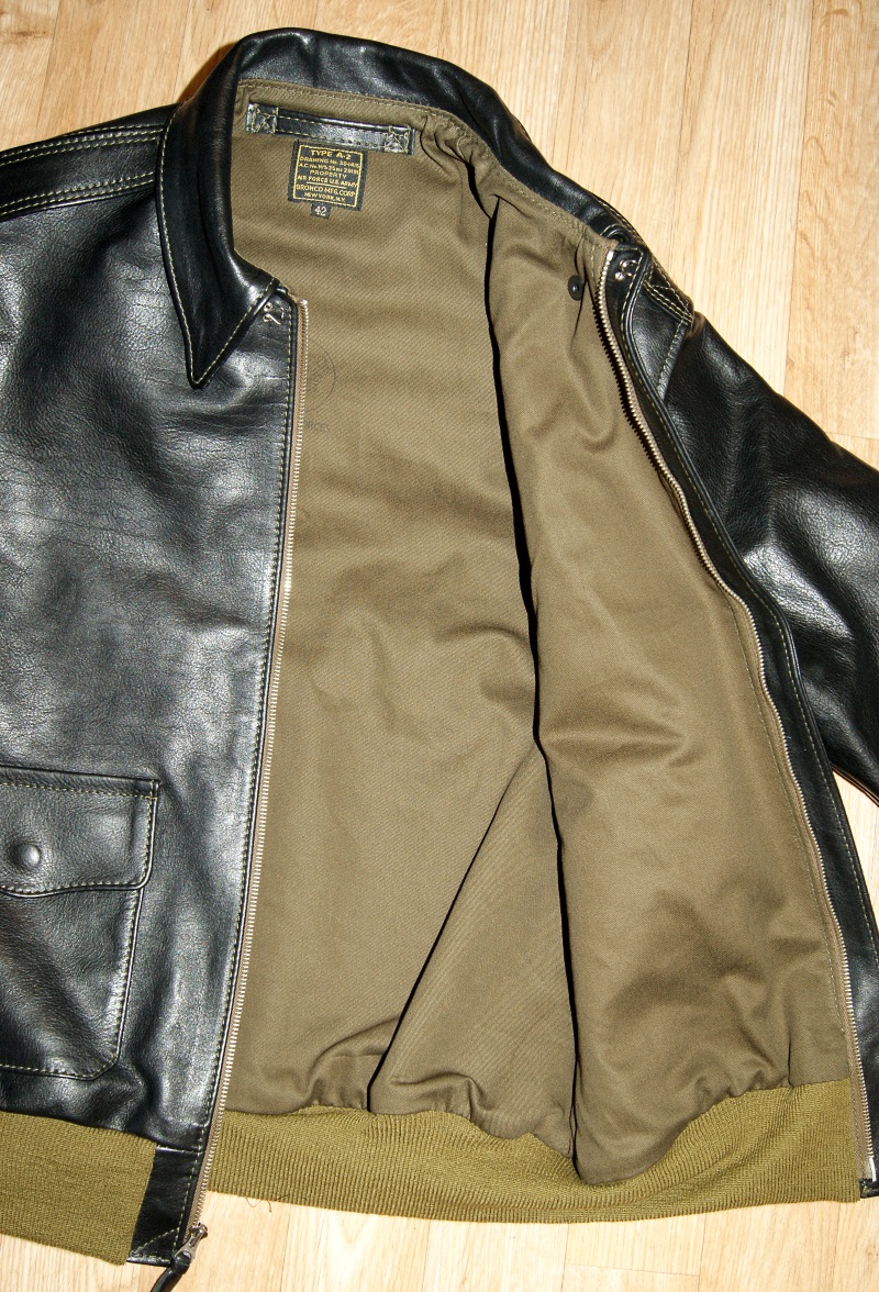 Aero Bronco A-2 Black Vicenza Horsehide FL99 open.jpg