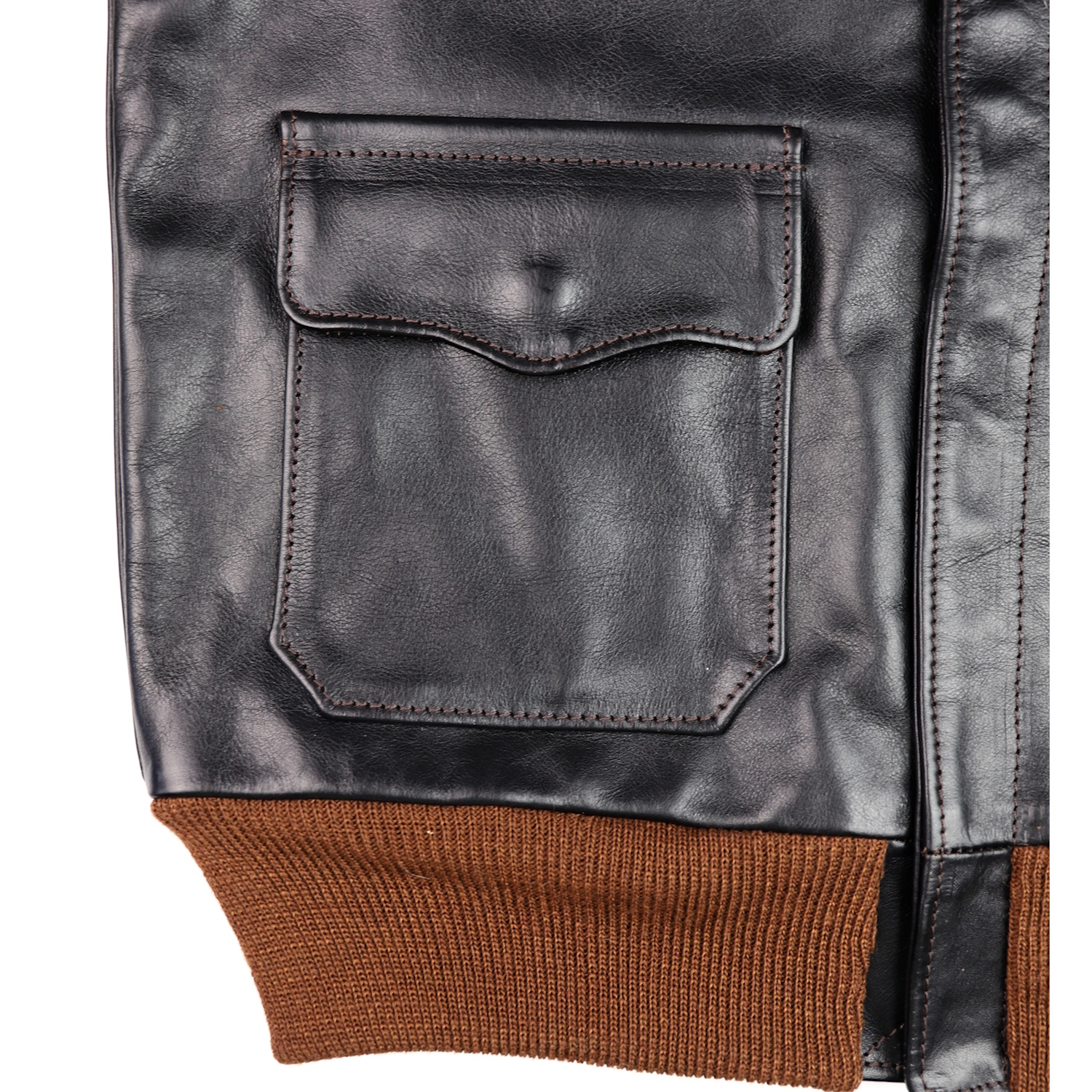 Aero Bronco A-2 Blackened Brown Vicenza BH7 patch pocket.jpg