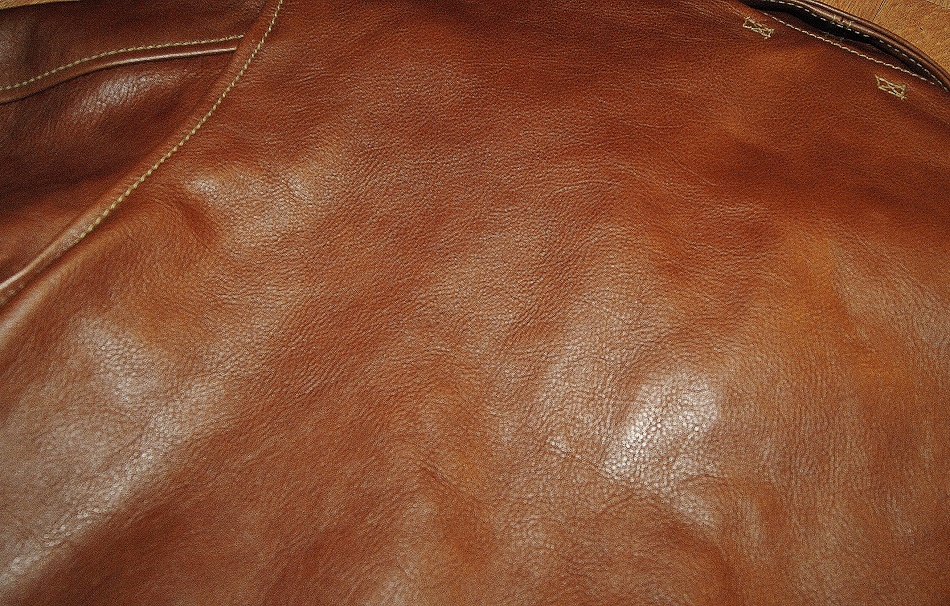 Aero Bronco A-2 Russet Vicenza Horsehide 44 back grain.jpg