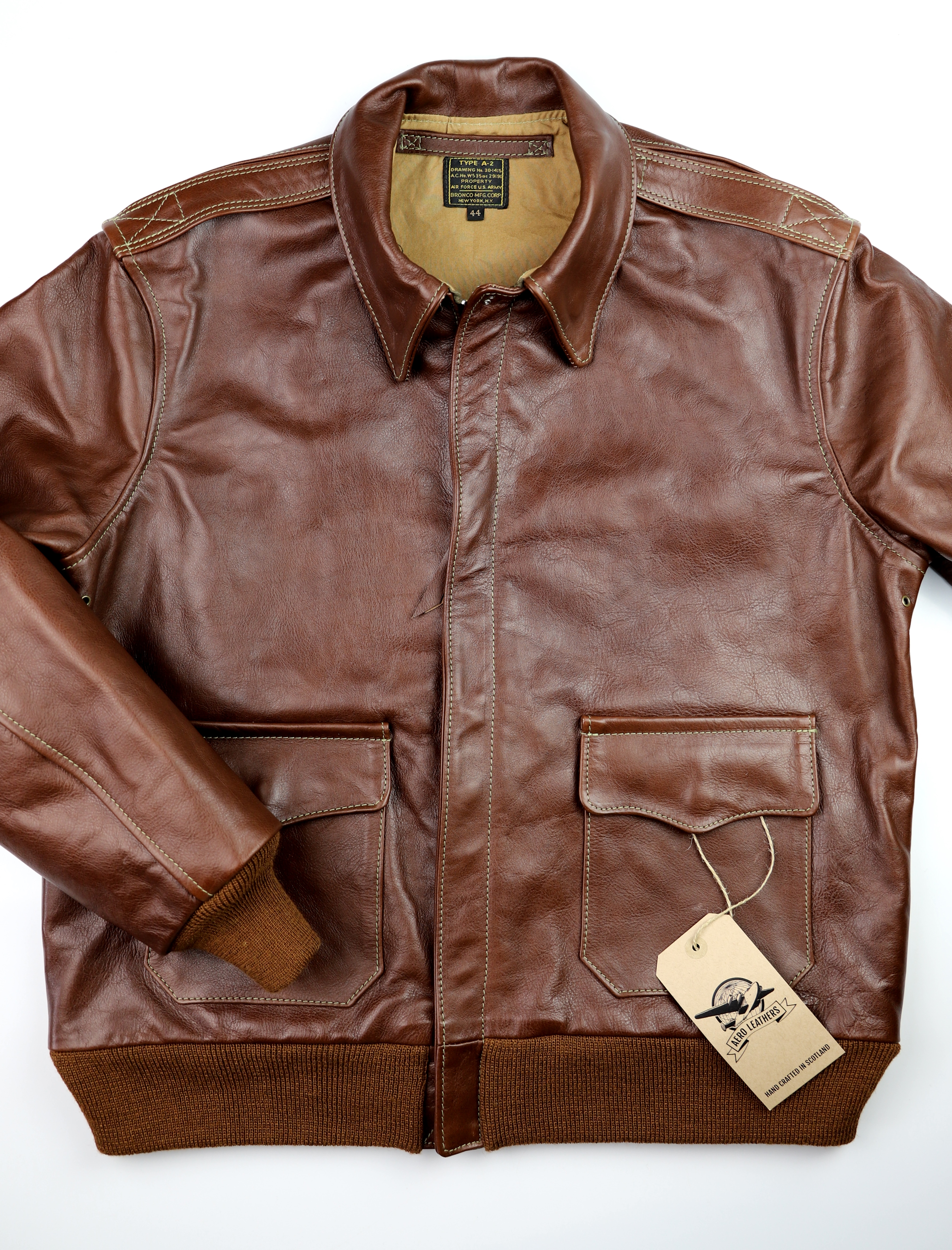 Aero Bronco A-2 Russet Vicenza Horsehide ATJ front.jpg