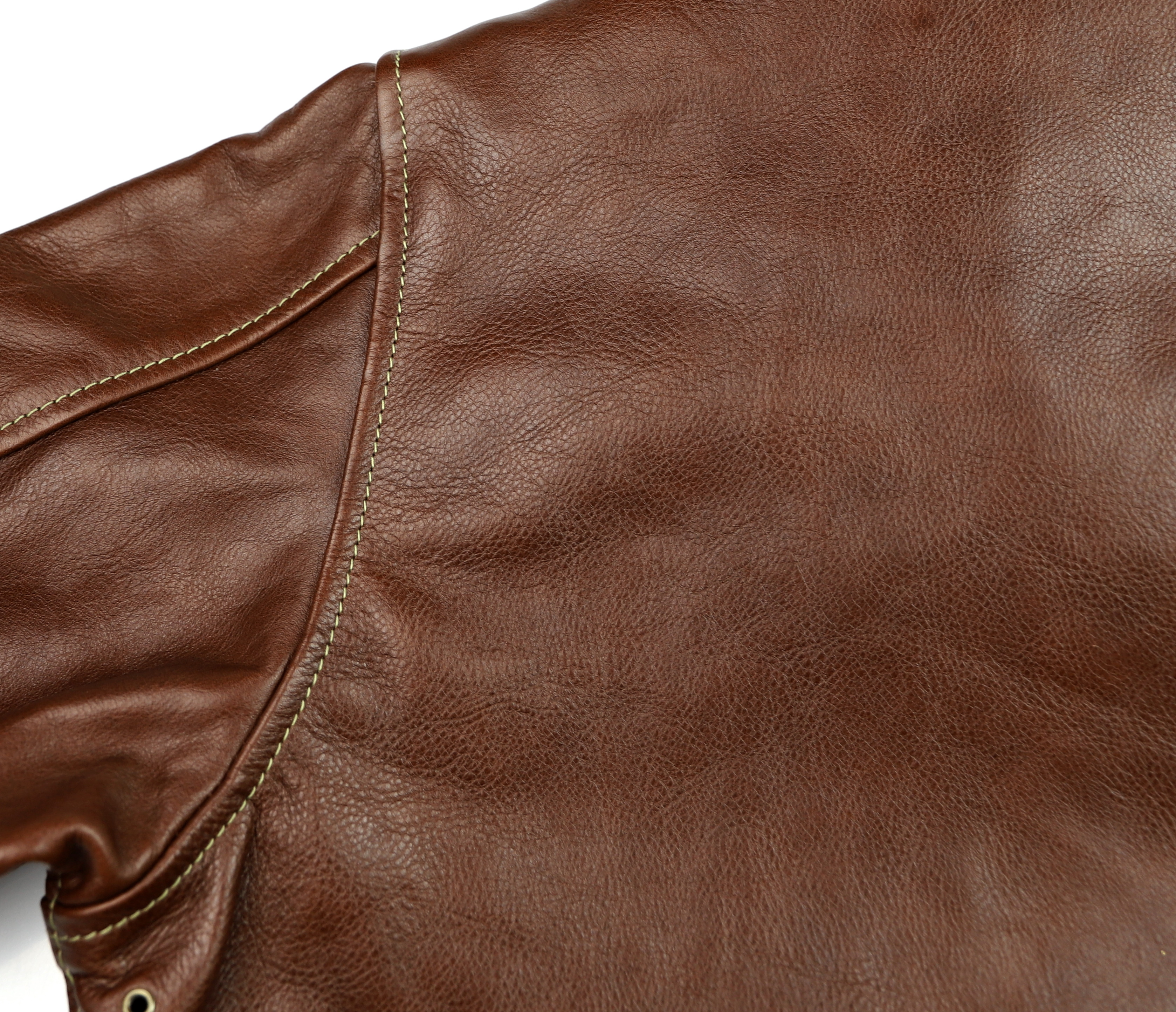 Aero Bronco A-2 Russet Vicenza Horsehide ATJ shoulder grain.jpg