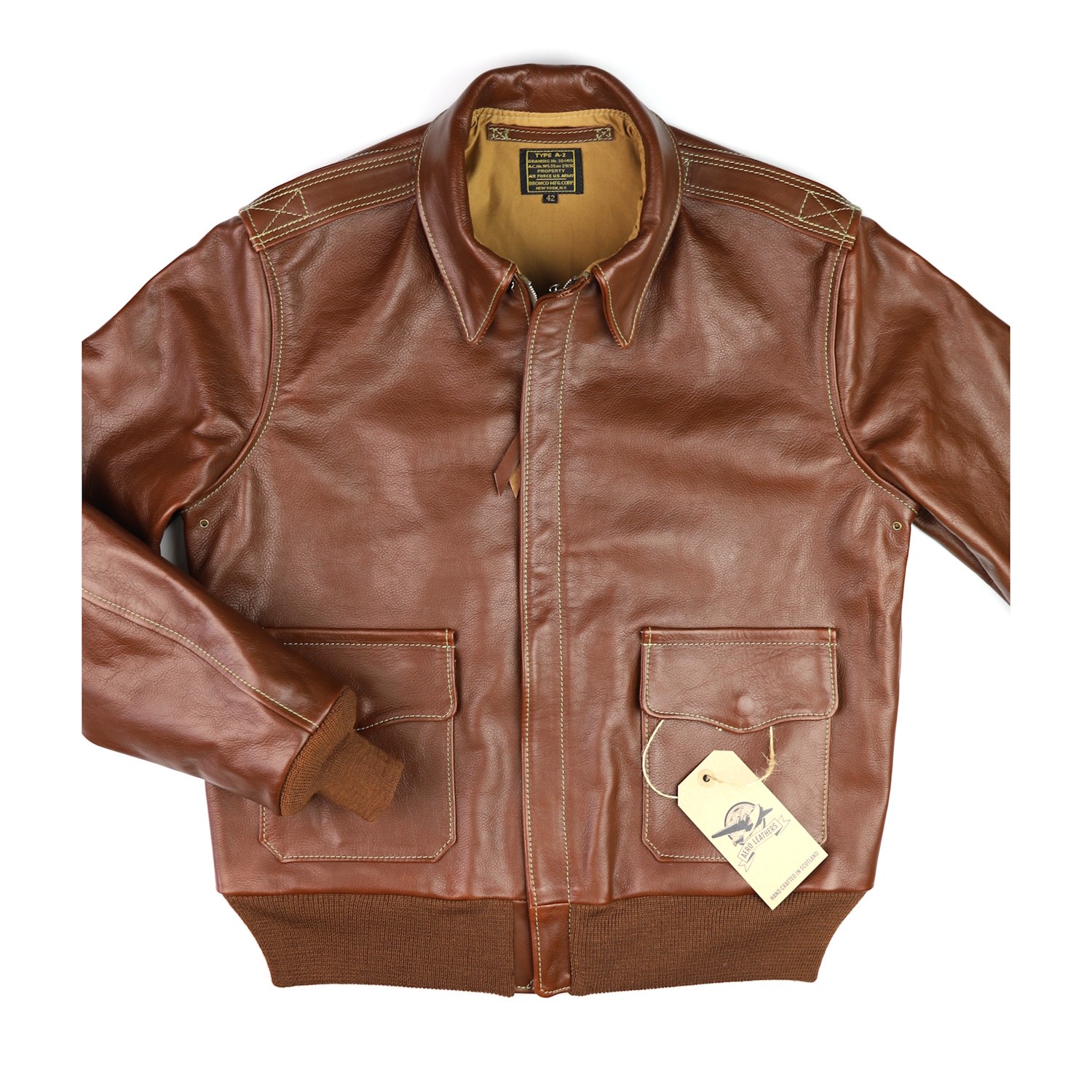 Aero Bronco A-2 Russet Vicenza Horsehide BA9 front IG square.jpg