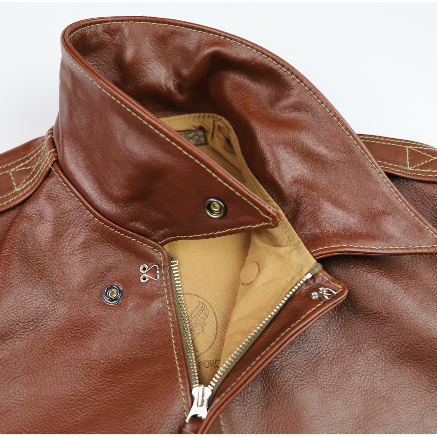 Aero Bronco A-2 Russet Vicenza Horsehide BA9 hook and loop IG square.jpg