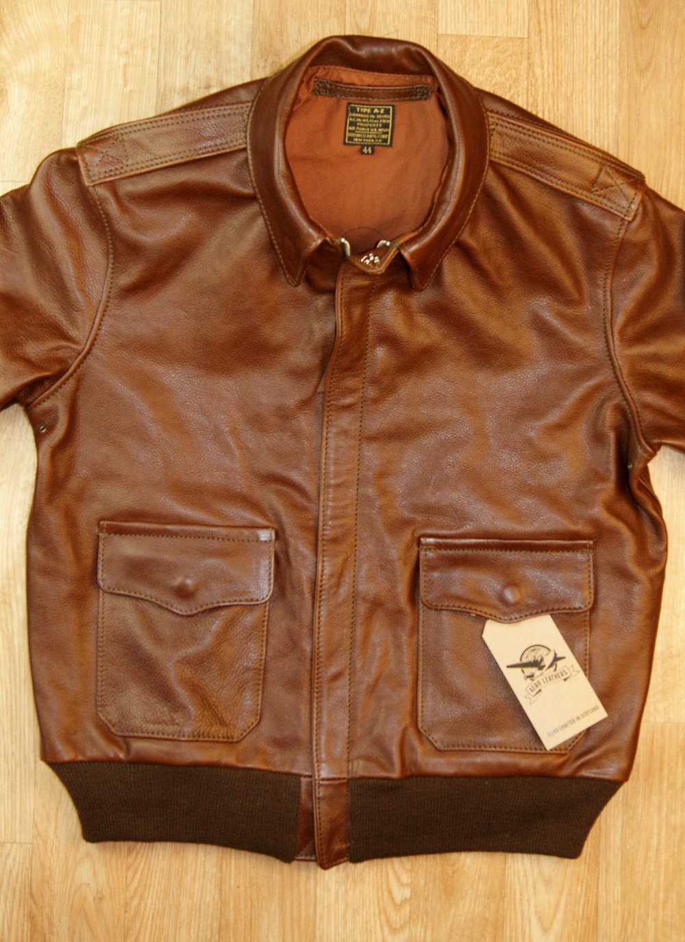 Aero Bronco A-2 Russet Vicenza Horsehide DN61 front.jpg