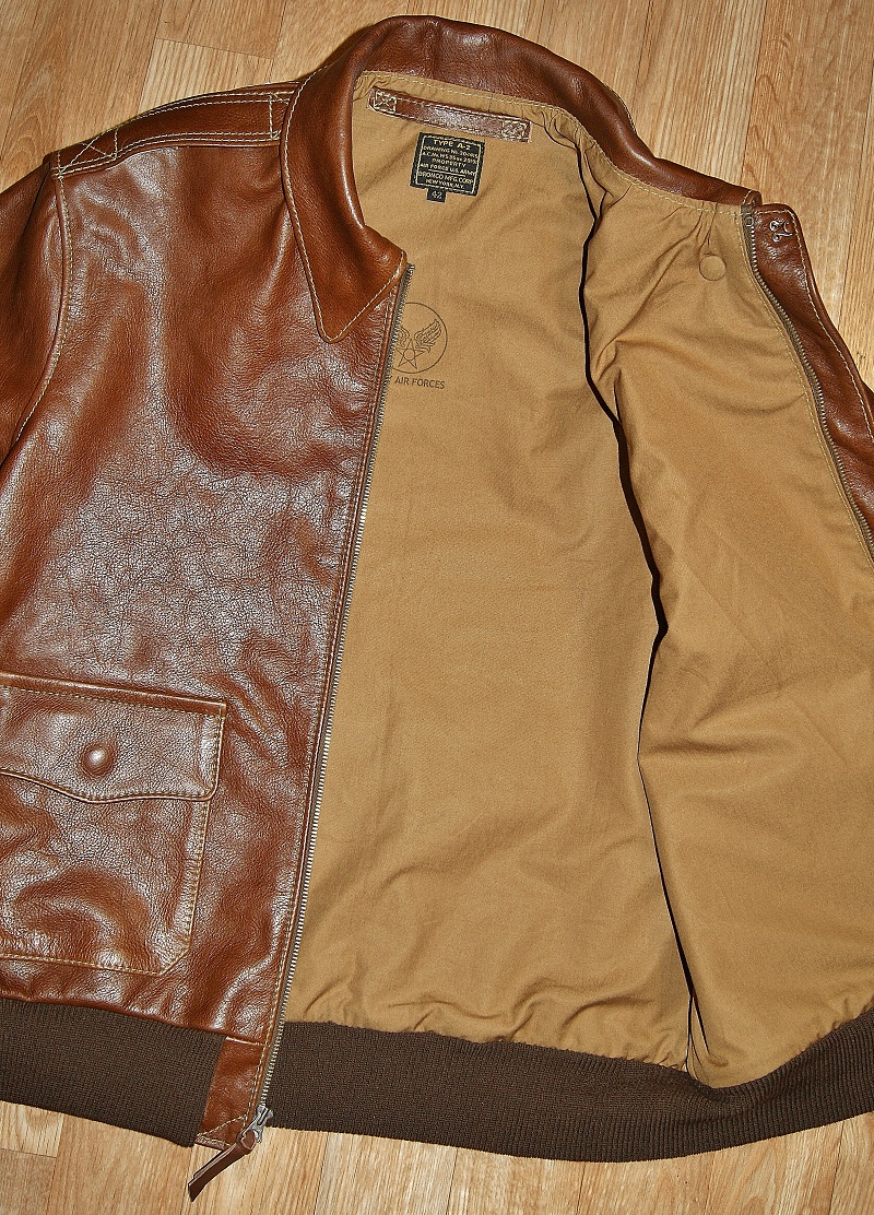 Aero Bronco A-2 Russet Vicenza Horsehide lining.jpg