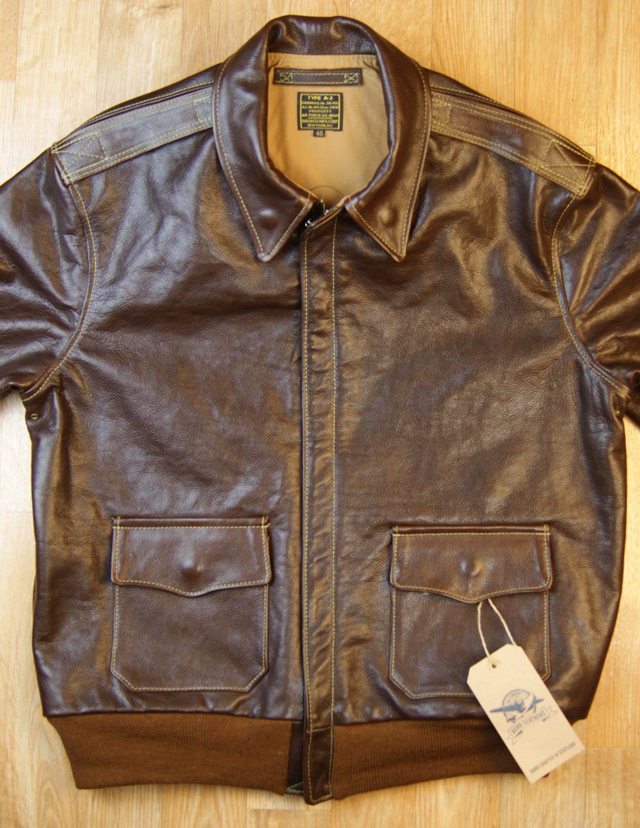 Aero Bronco A-2 Sea Vicenza Horsehide LES7 front.jpg