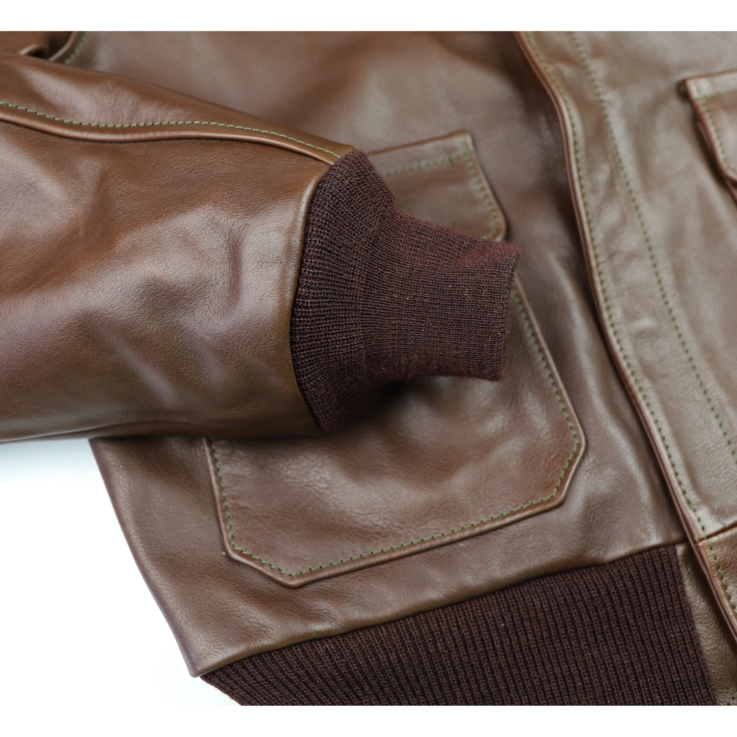 Aero Bronco A-2 Seal Vicenza FK7 knit cuff.jpg