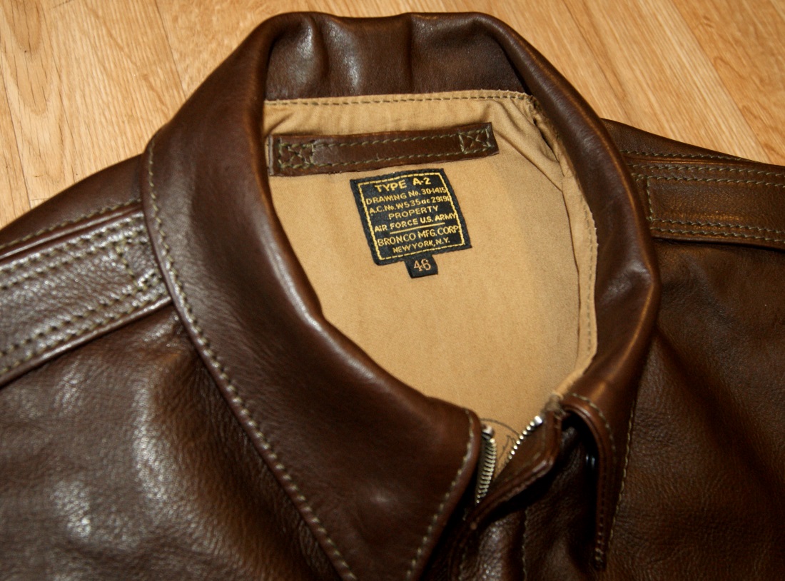 Aero Bronco A-2 Seal Vicenza Horsehide BH1 size 46 collar.jpg