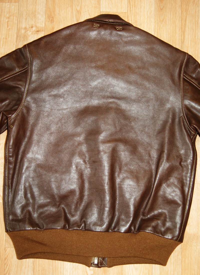 Aero Bronco A-2 Seal Vicenza Horsehide size 42 82D back.jpg