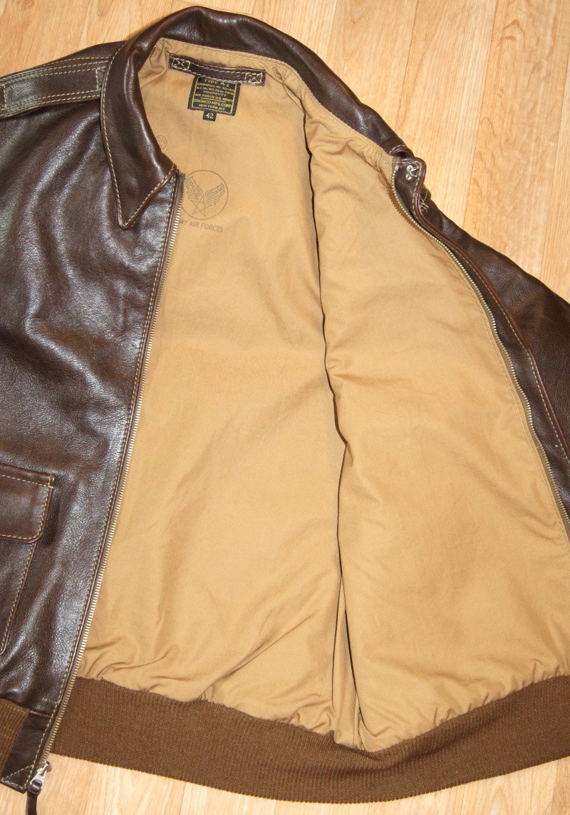 Aero Bronco A-2 Seal Vicenza Horsehide size 42 82D open.jpg