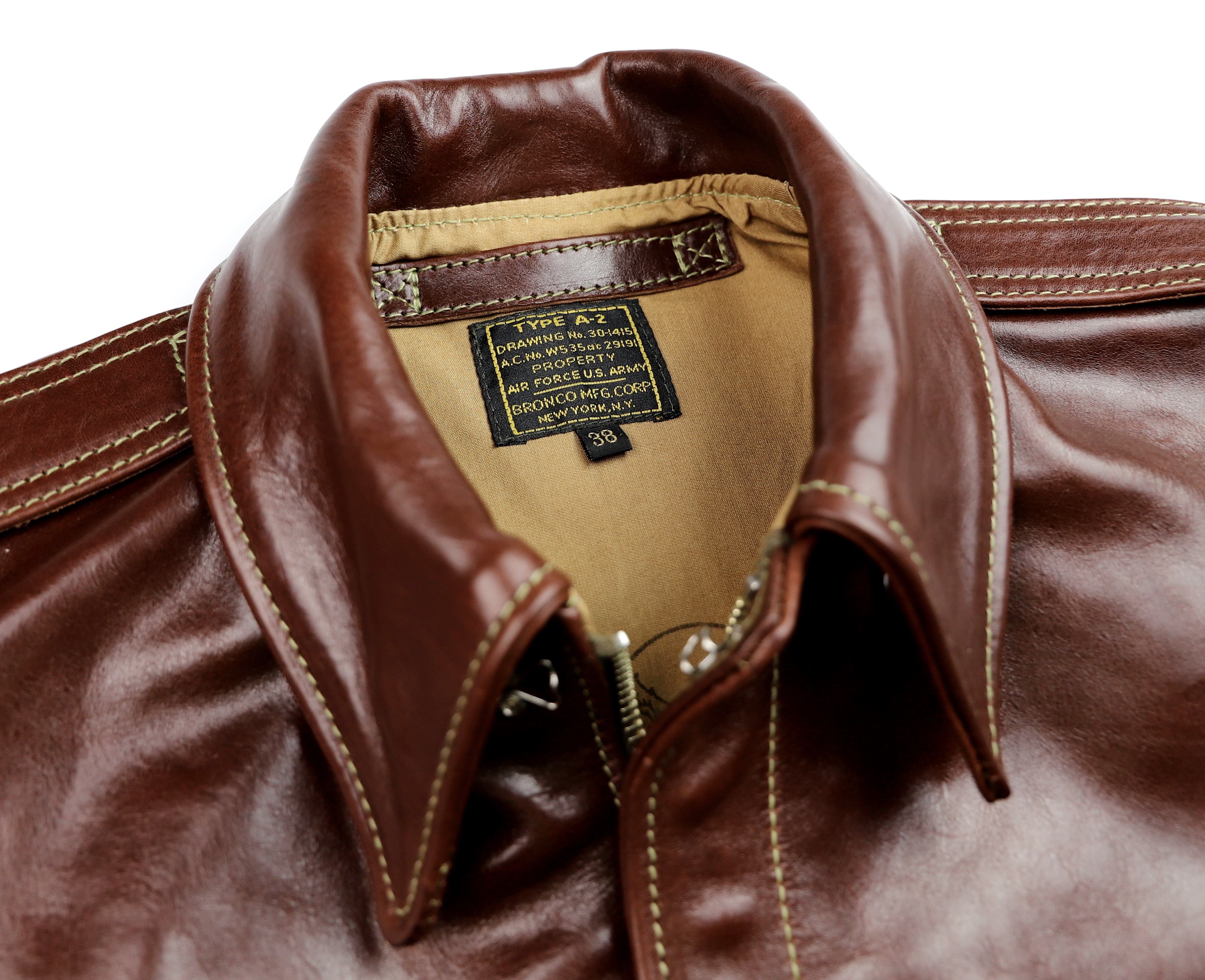 Aero Bronco A-2 Tobacco Badalassi 7DB collar.jpg