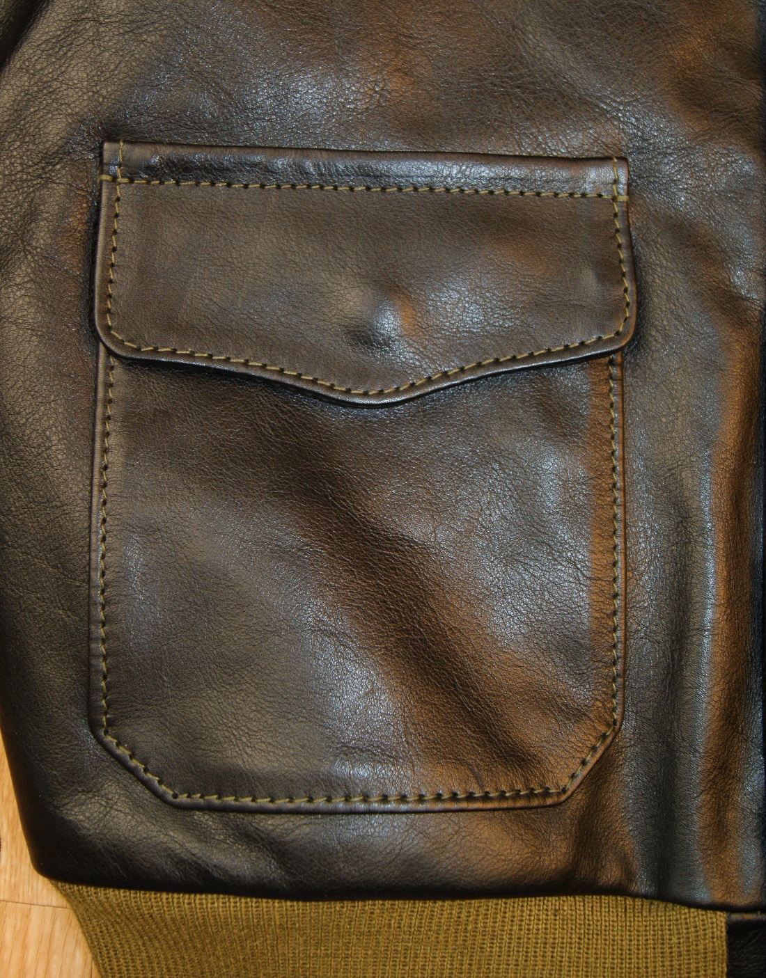 Aero Bronco Black Vicenza Horsehide SV19 patch pocket.jpg