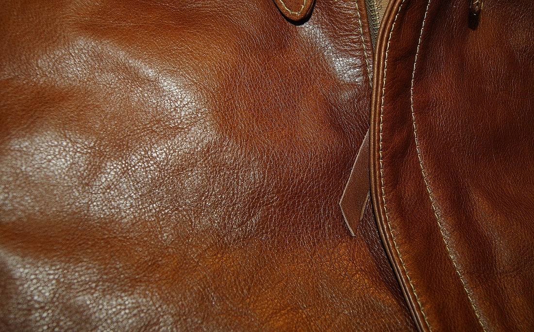 Aero Bronco Russet Vicenza Horsehide chest grain.jpg