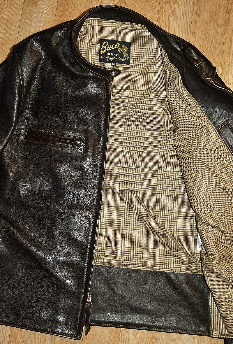 Aero Buco Board Racer Dark Seal Vicenza Horsehide 46 Crail Check Tweed wool lining smaller.jpg