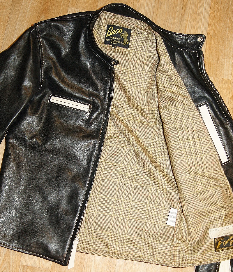 Aero Buco Board Racer Two-Tone Black and Cream Vicenza Horsehide Crail Check Tweed wool lining.jpg