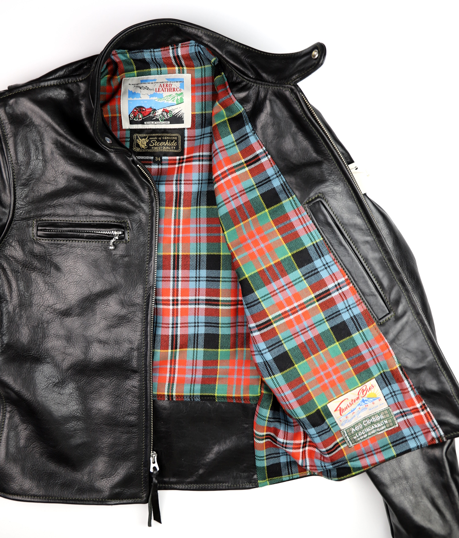 Aero Cafe Racer Black Badalassi Cowhide D9P Kidd Ancient tartan lining.jpg