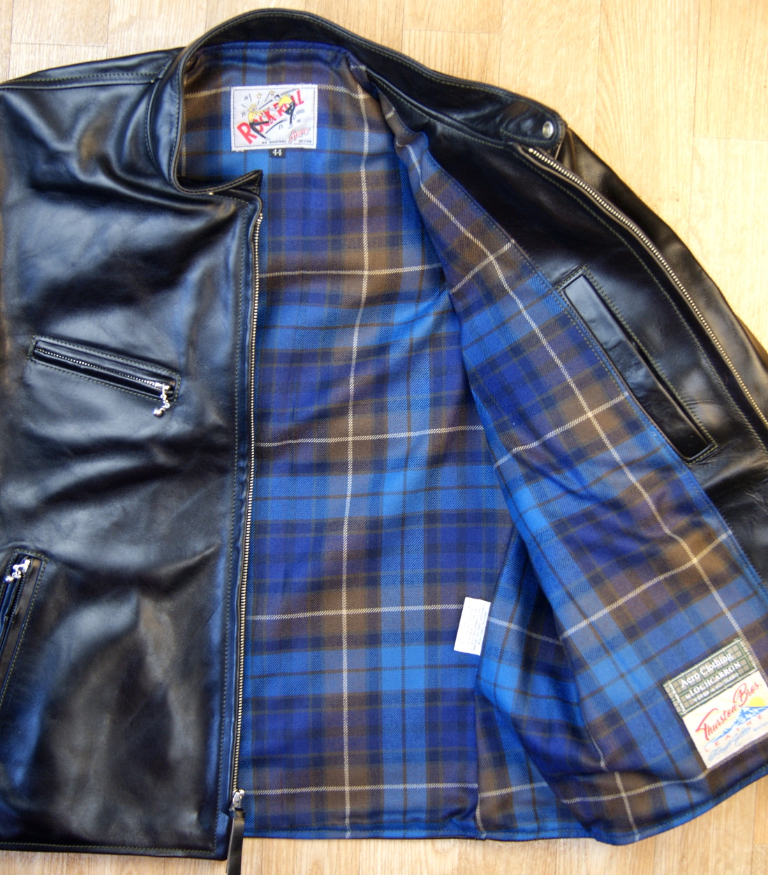 Aero Cafe Racer Black CXL FQHH BBZ Buchanon Blue tartan lining.jpg