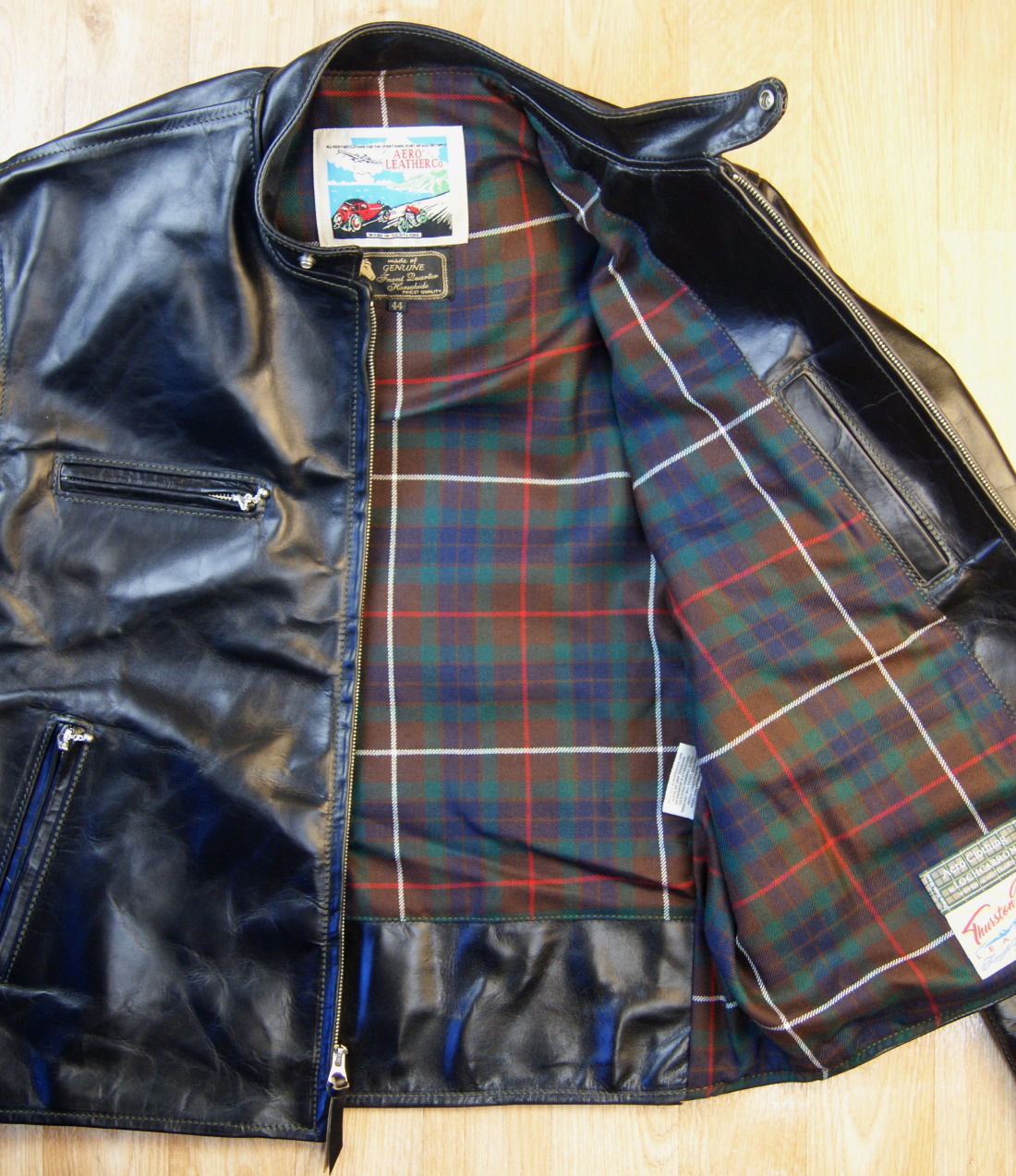 Aero Cafe Racer Black CXL FQHH DHB Fraser Hunting Modern tartan lining.jpg