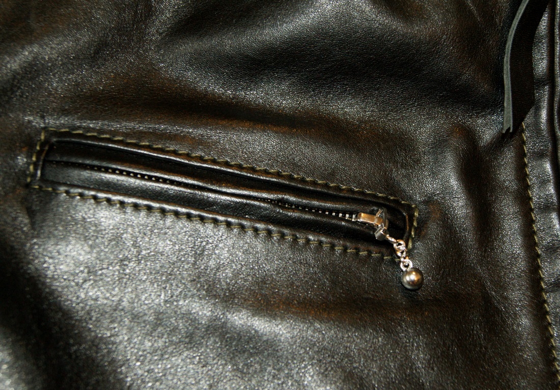 Aero Cafe Racer Black Vicenza Horsehide SG7 chest pocket.jpg