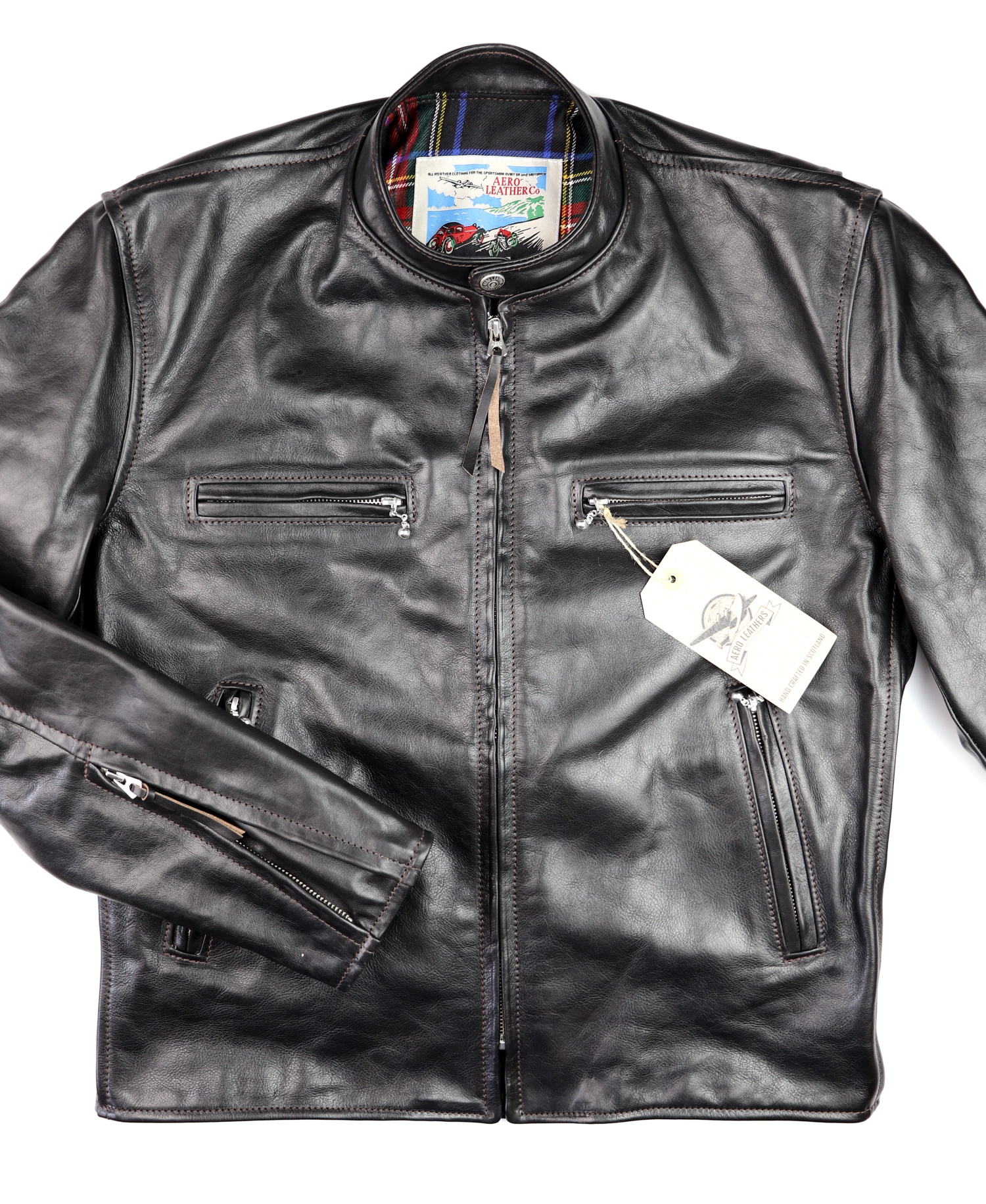 Aero Cafe Racer Blackened Brown Vicenza Horsehide DE6G front.jpg