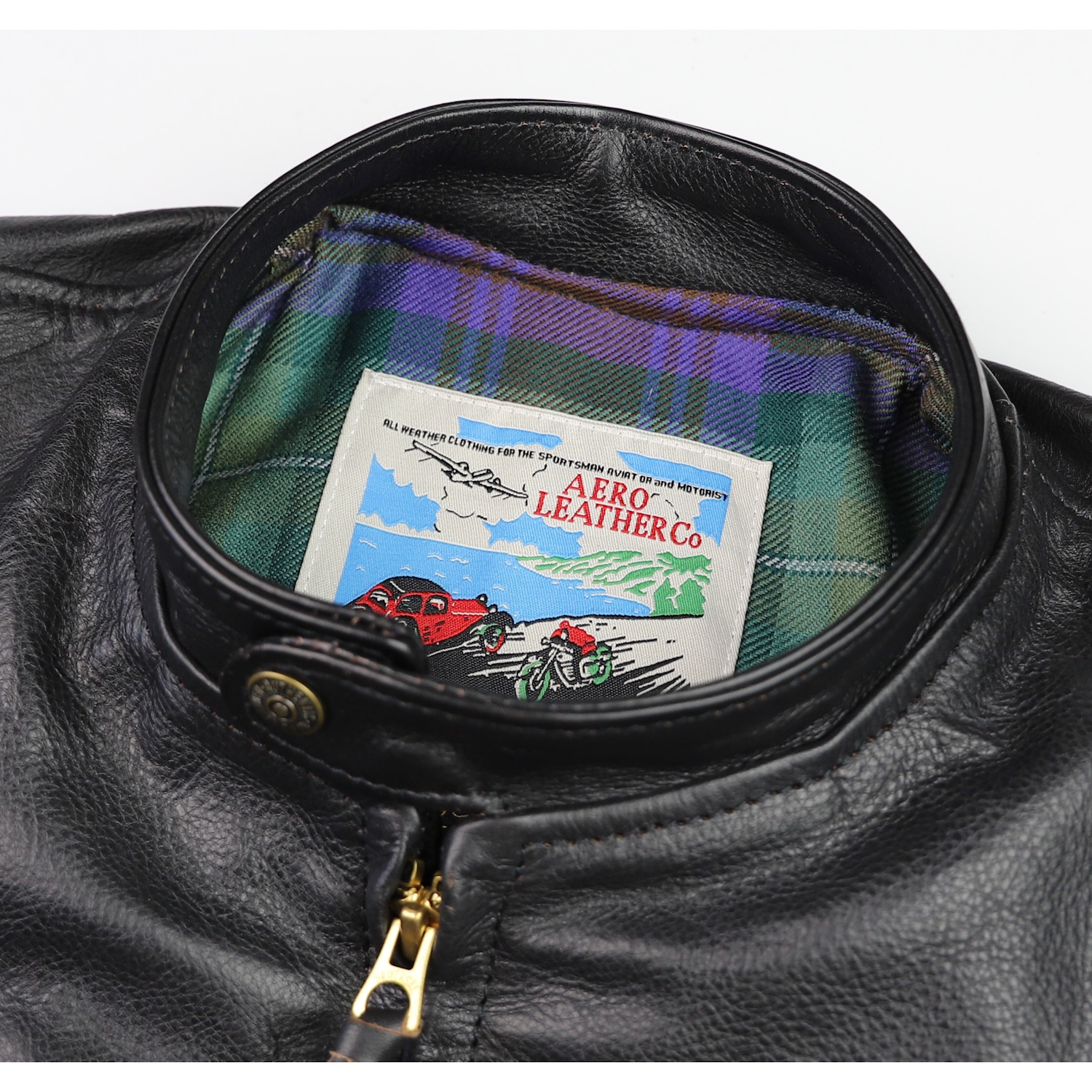 Aero Cafe Racer Blackened Brown Vicenza Horsehide TV2 tag.jpg