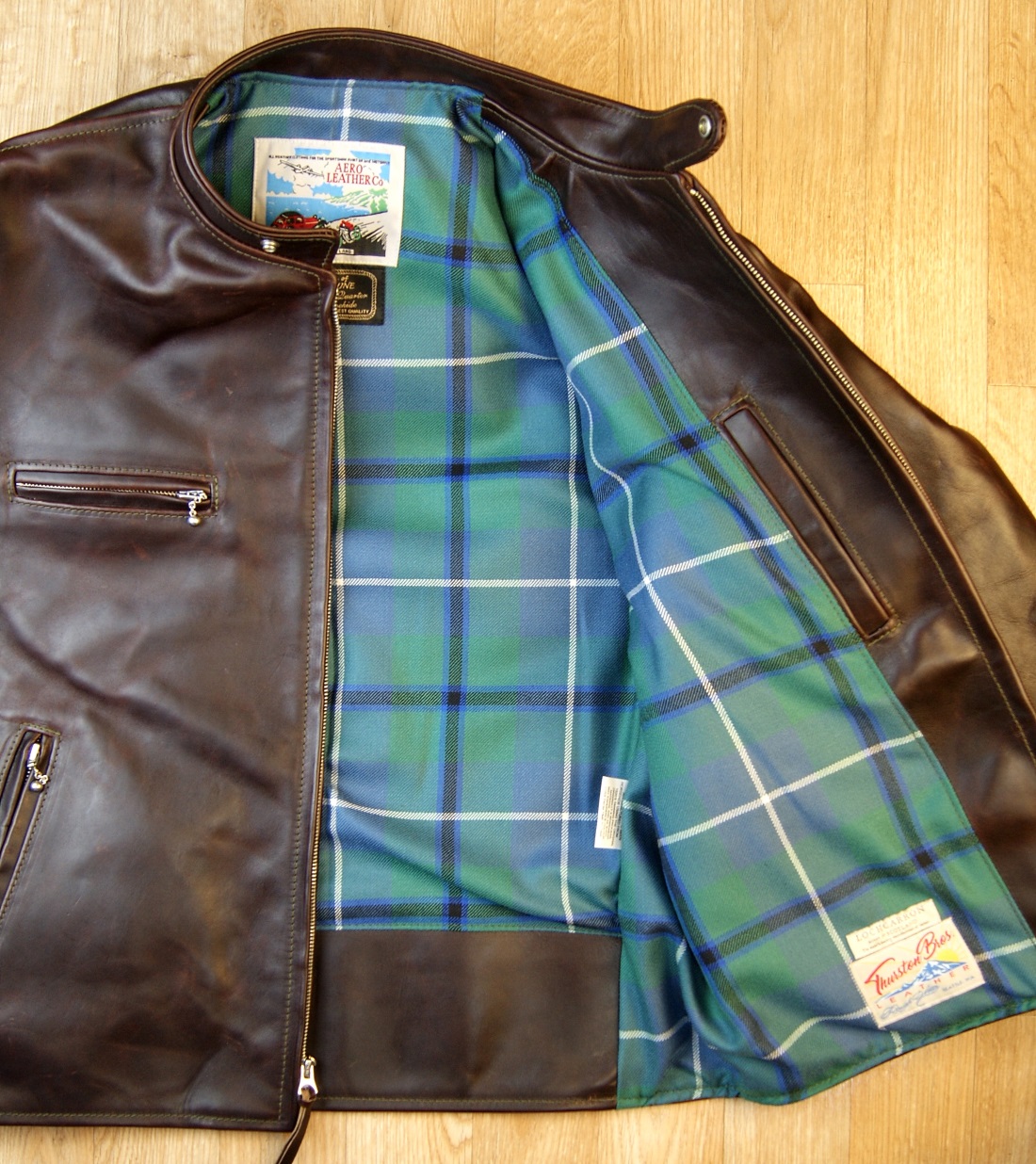 Aero Cafe Racer Brown CXL FQHH DLP5 Douglas Ancient tartan lining.jpg