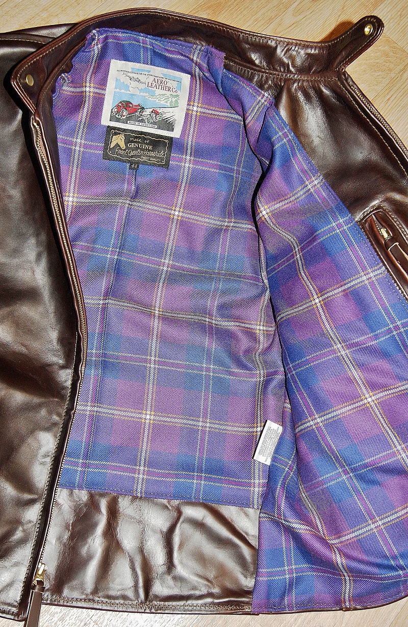 Aero Cafe' Racer Brown CXL FQHH Gretna Gold tartan lining.jpg