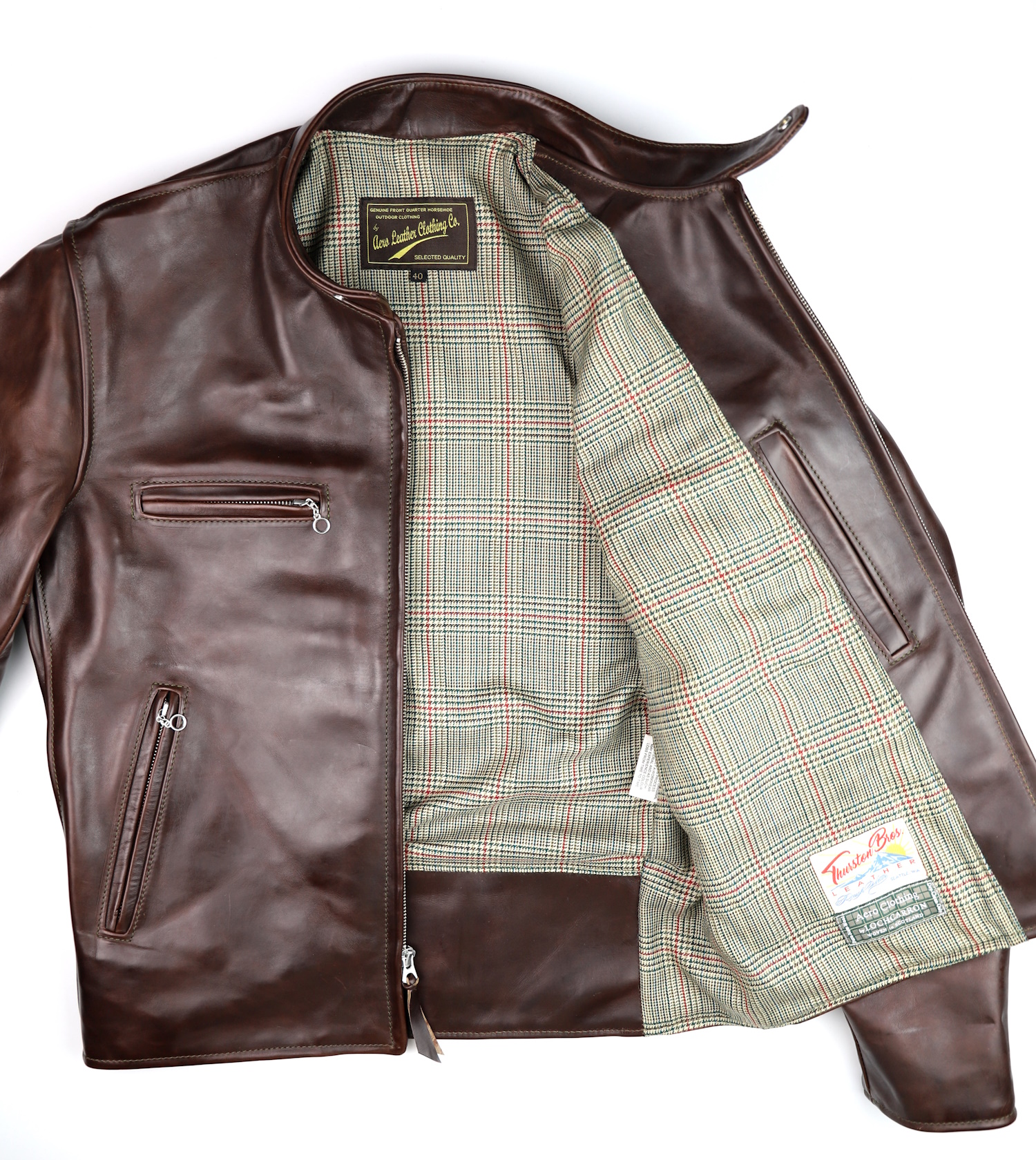 Aero Cafe Racer Brown CXL FQHH R3V Minto Check Tweed lining.jpg