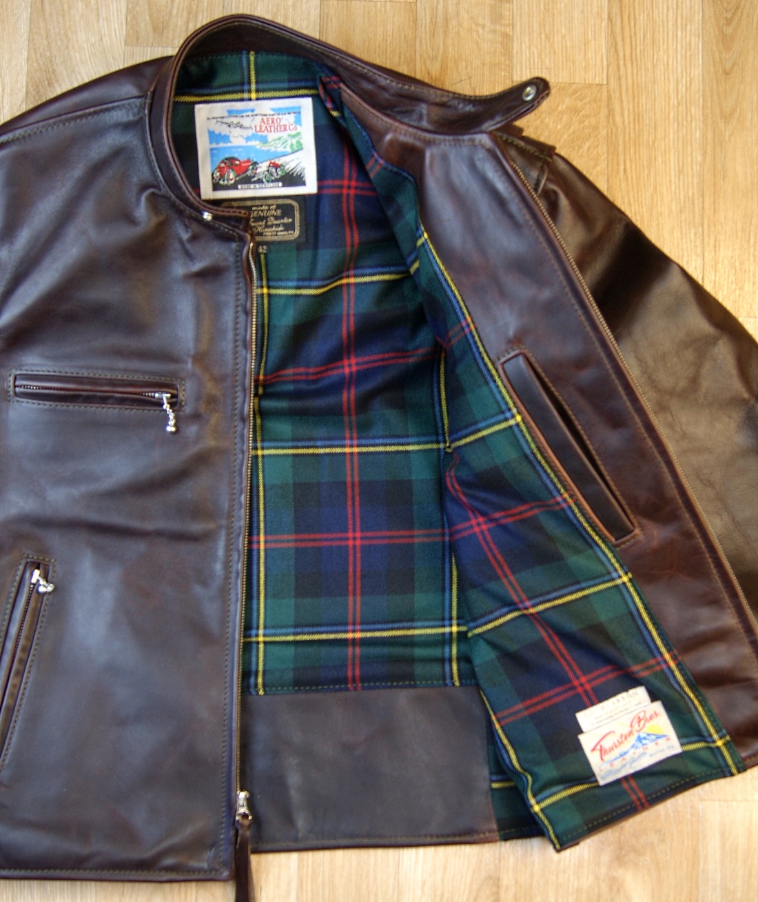 Aero Cafe Racer Brown CXL FQHH SQU2 Malcolm Modern tartan lining.jpg