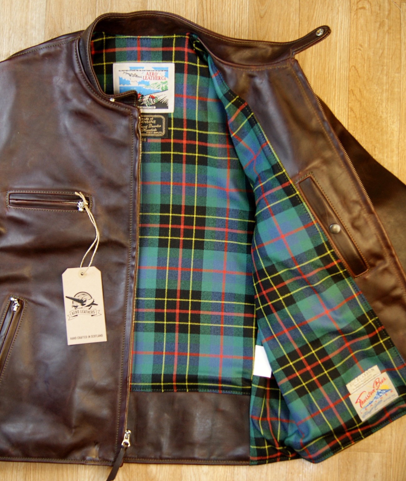 Aero Cafe Racer Brown CXL FQHH TF9 Brodie Huntin Ancient tartan lining.jpg