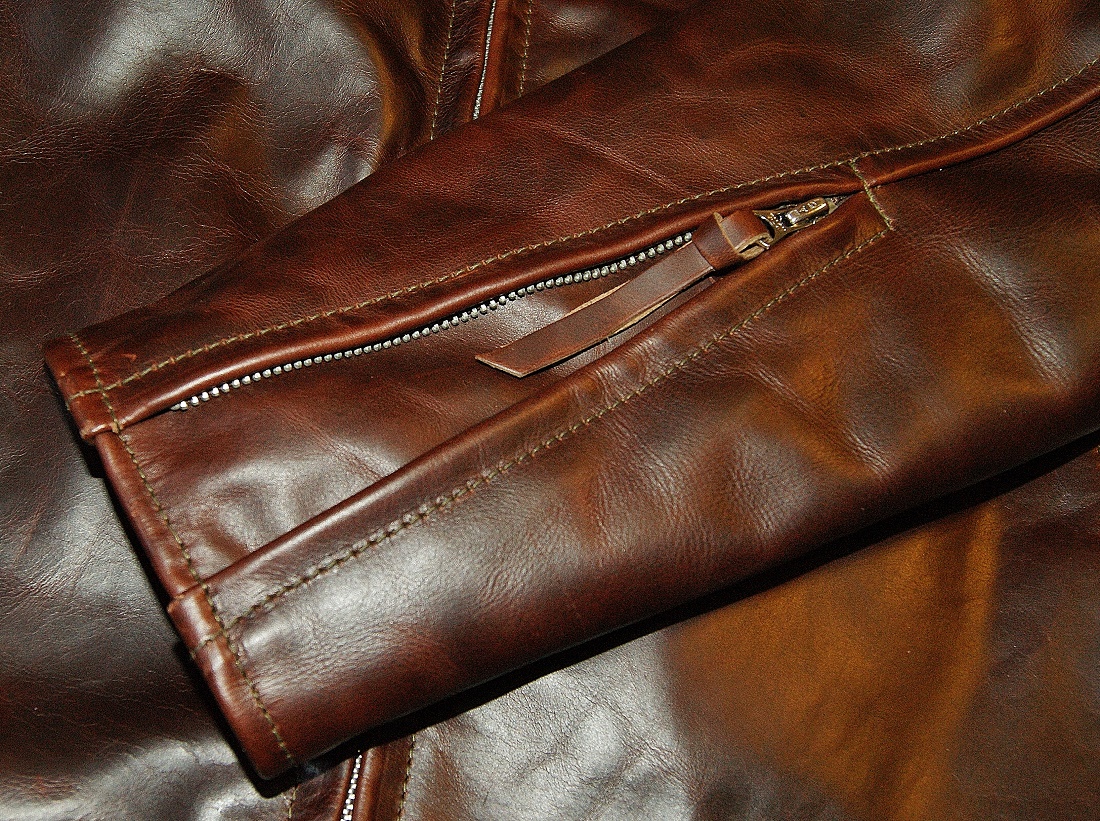 Aero Cafe Racer Brown CXL Steerhide 44 sleeve zips.jpg