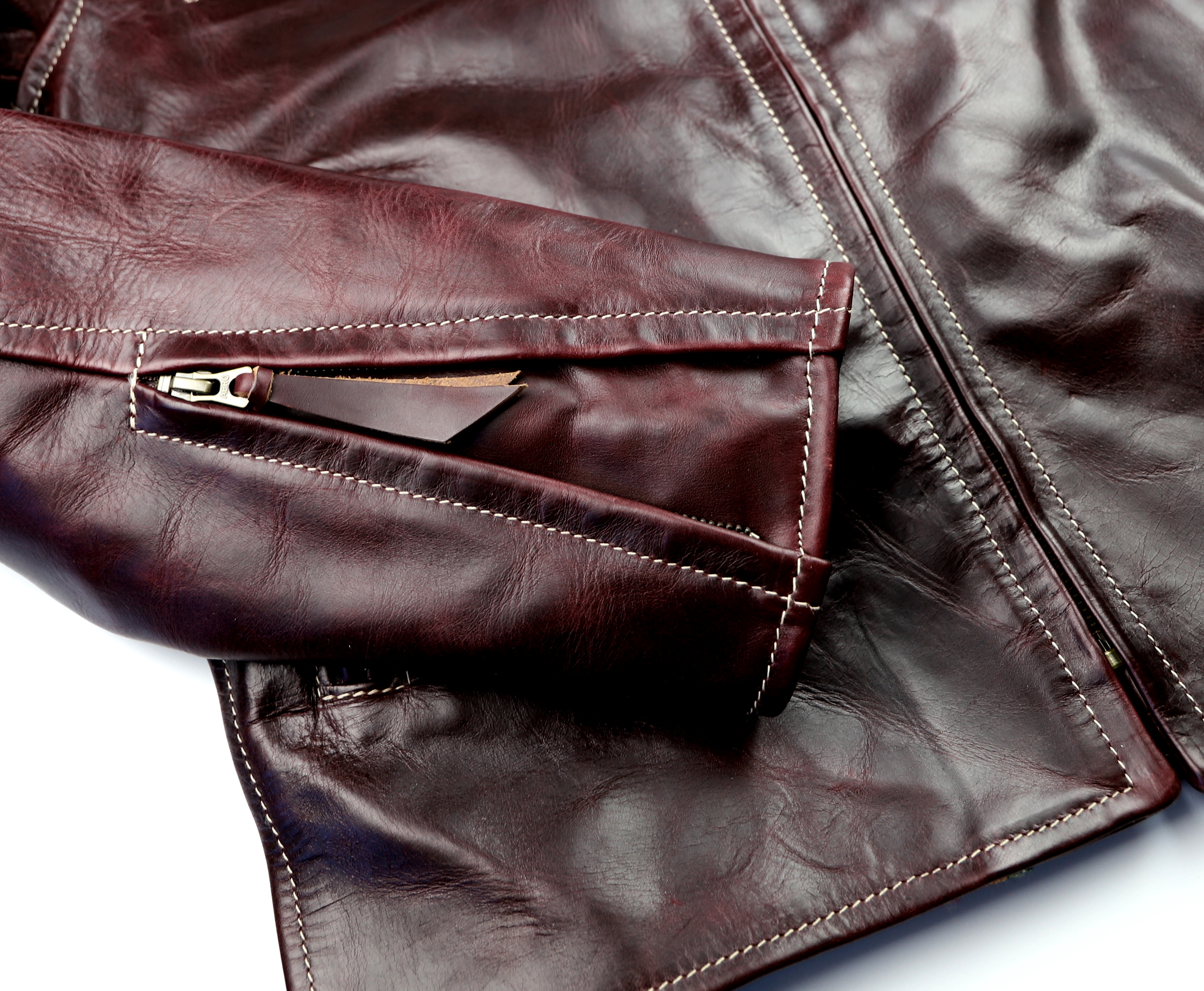 Aero Cafe Racer Cordovan CXL FQHH 2GS sleeve zipper.jpg