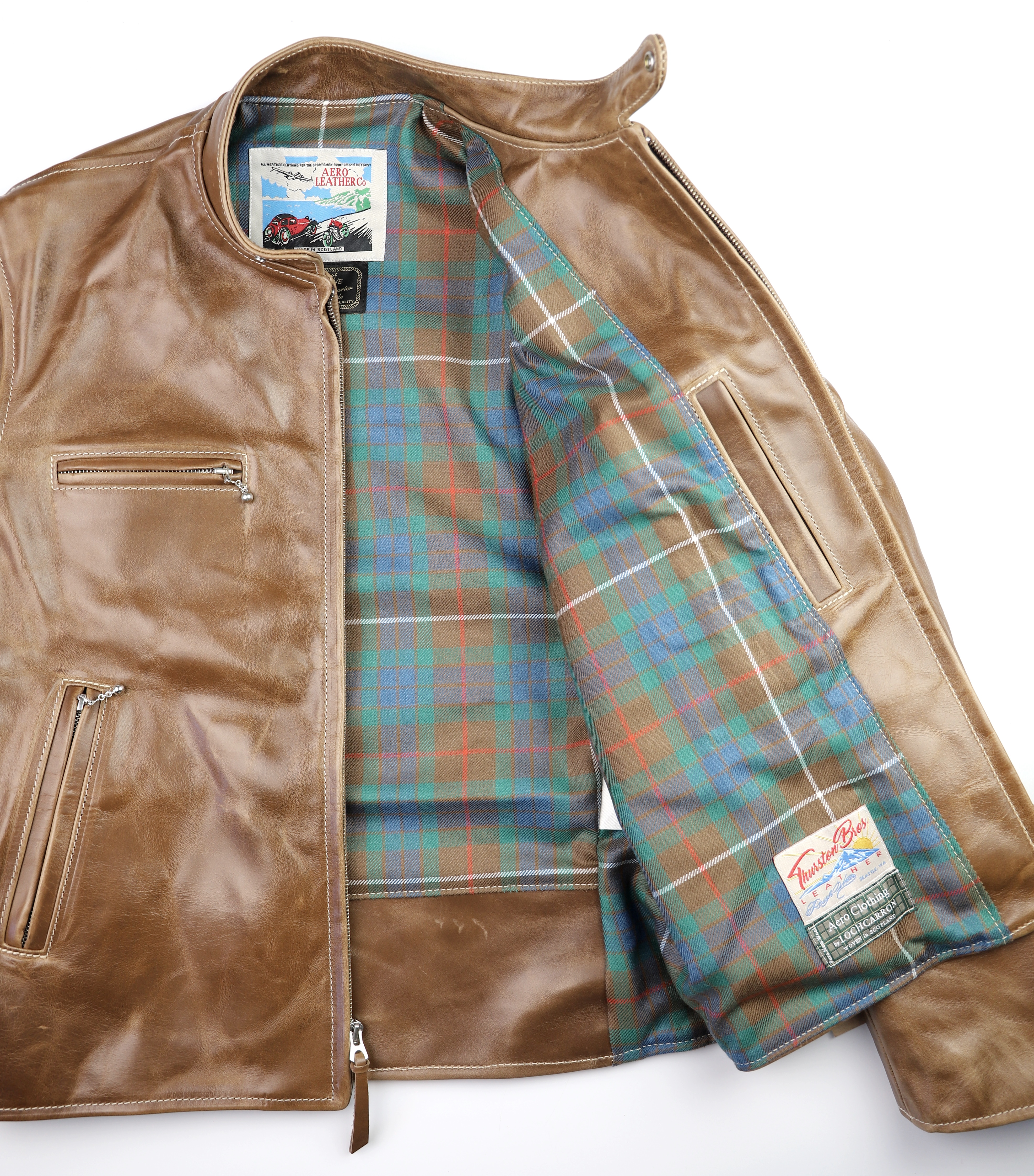 Aero Cafe Racer Natural CXL FQHH NS7 Fraser Hunting Ancient tartan lining.jpg