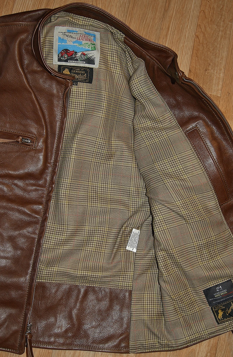 Aero Cafe' Racer Seal Vicenza Horsehide Crail Check Tweed lining.jpg