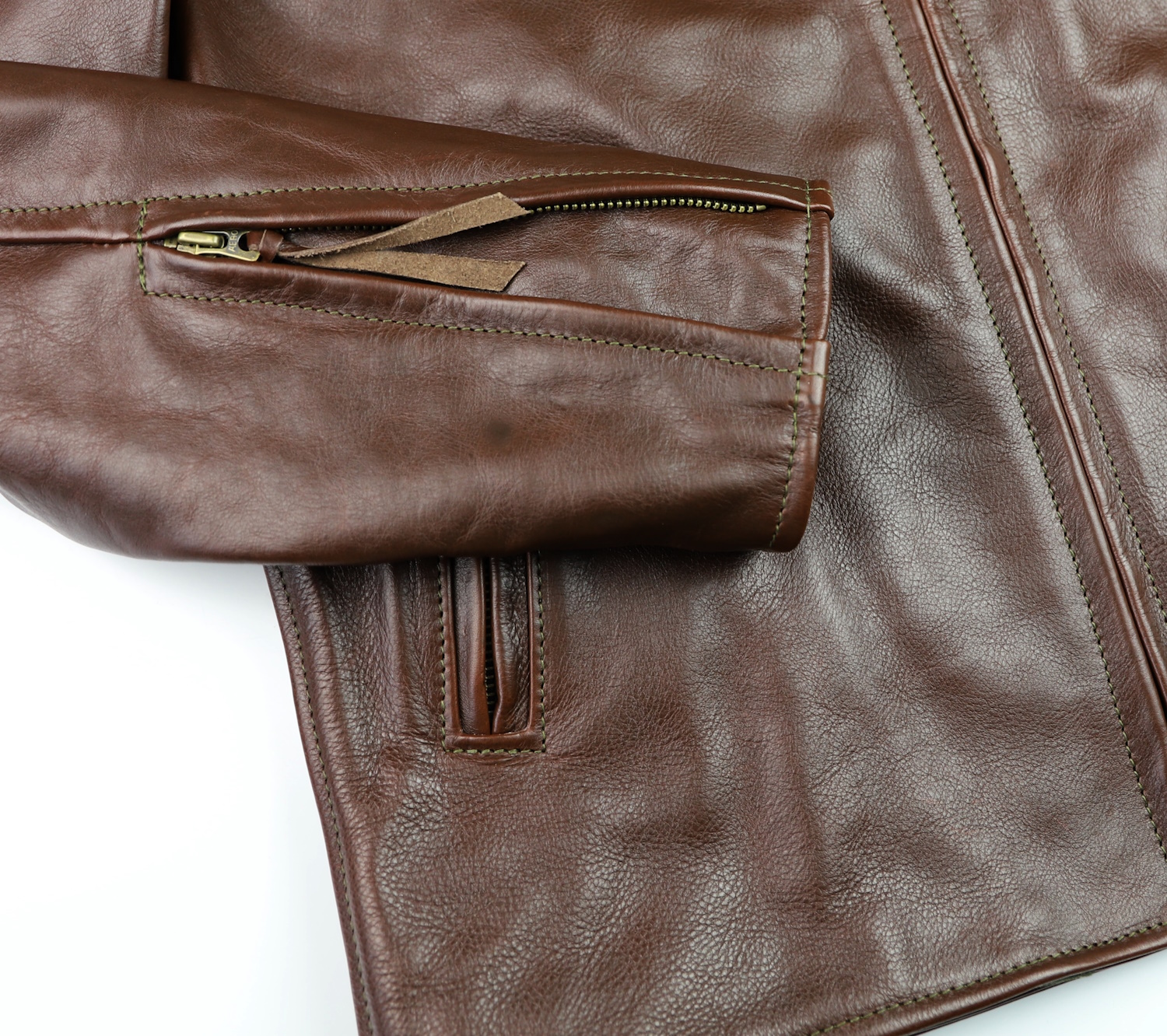 Aero Cafe Racer Seal Vicenza Horsehide sleeve zipper.jpg