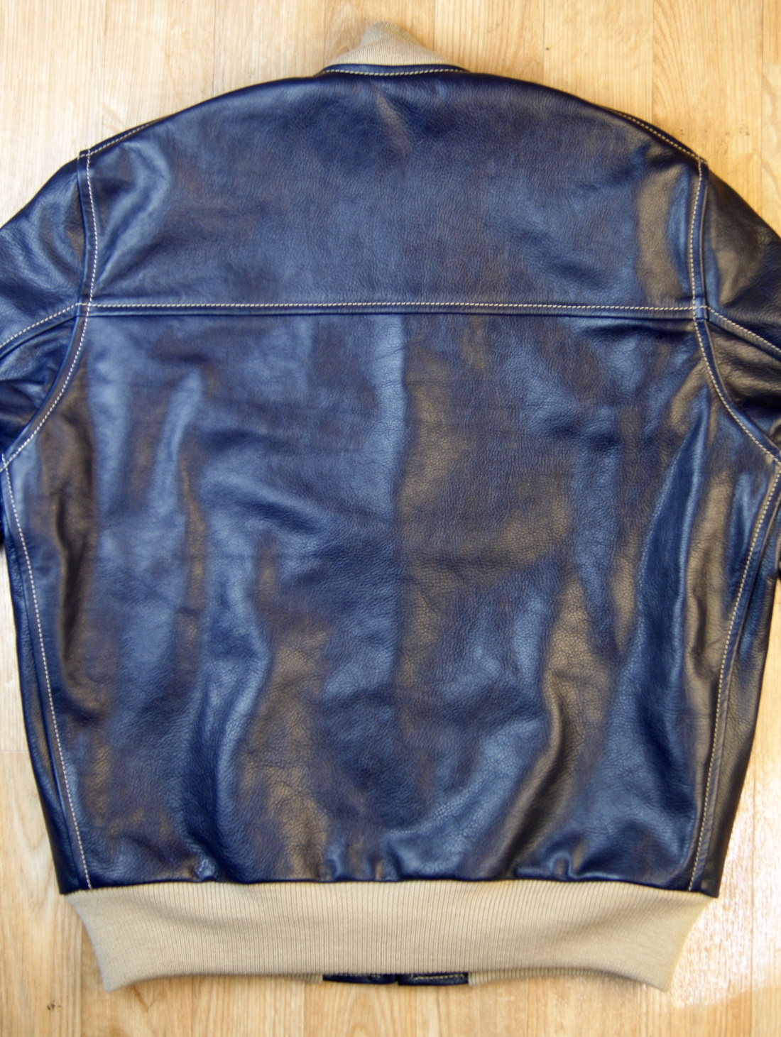 Aero College Jacket Blue Vicenza Horsehide back.jpg