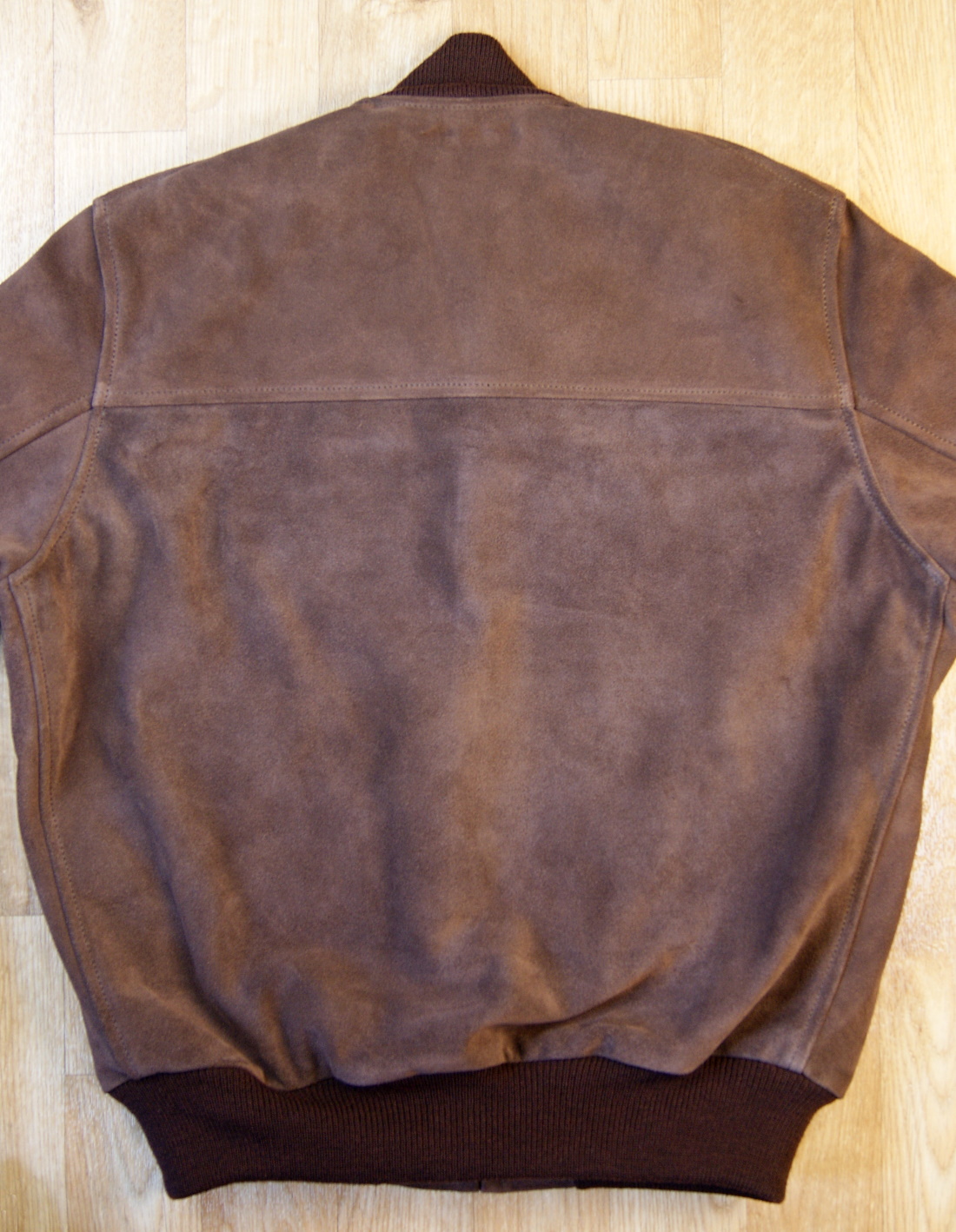 Aero College Jacket Chocolate Suede back.jpg