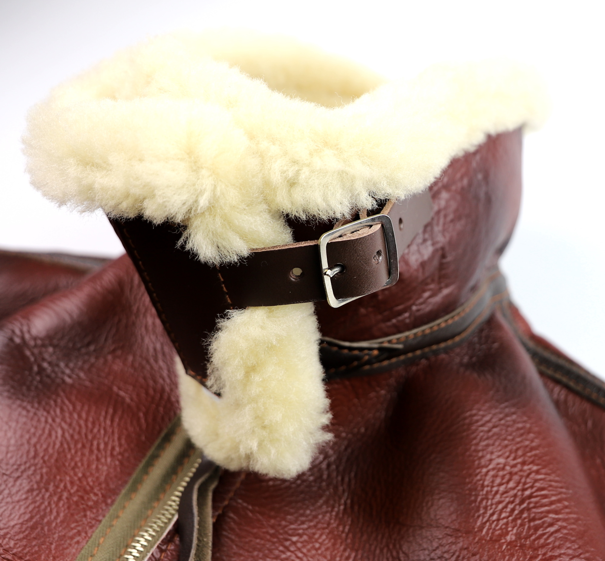 Aero D-1 Redskin Dark Seal Horsehide trim EC1 throat latch.jpg