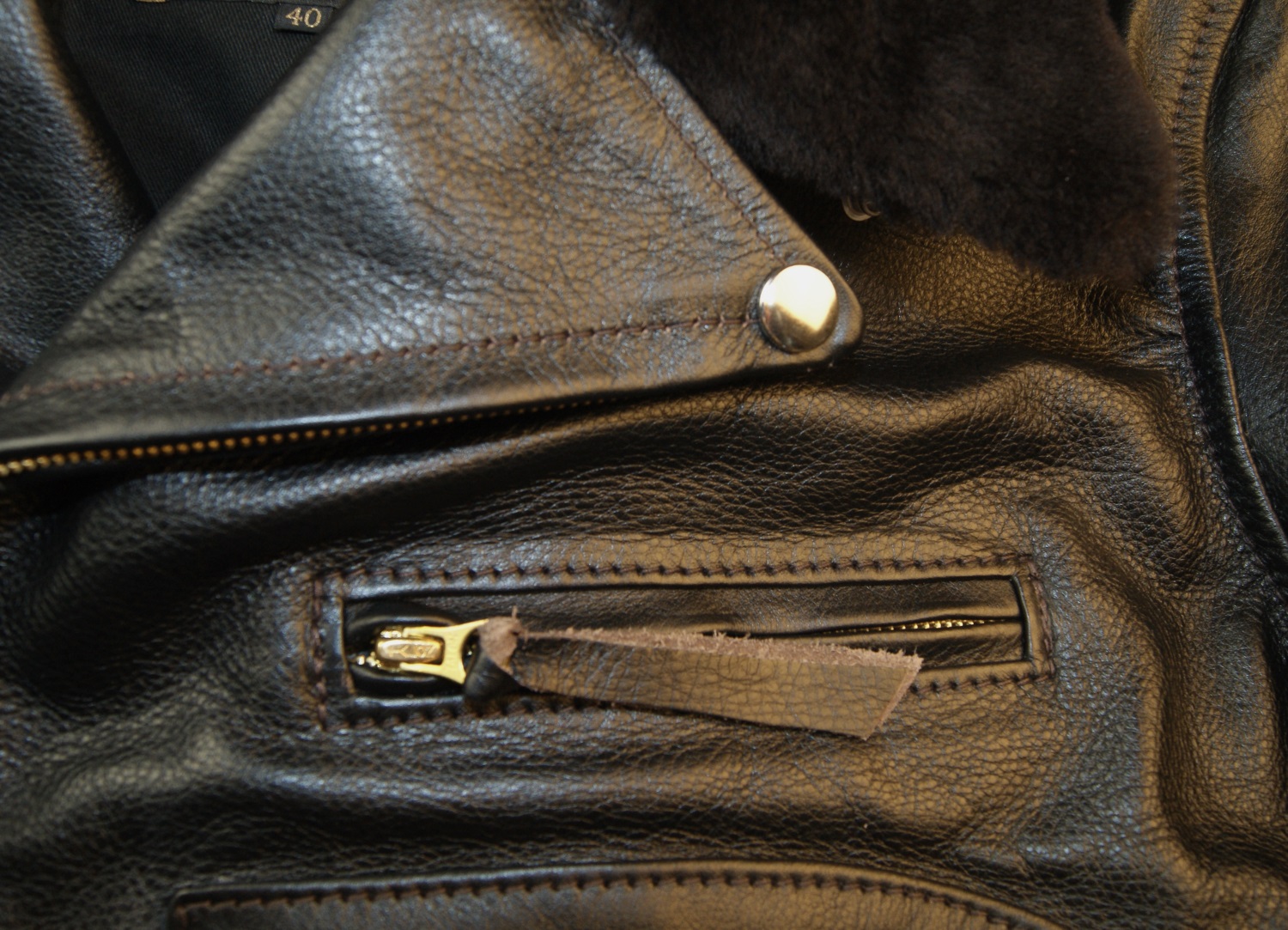 Aero Daytona Ridley Blackened Brown Vicenza Dark Brown fur collar chest pocket.jpg